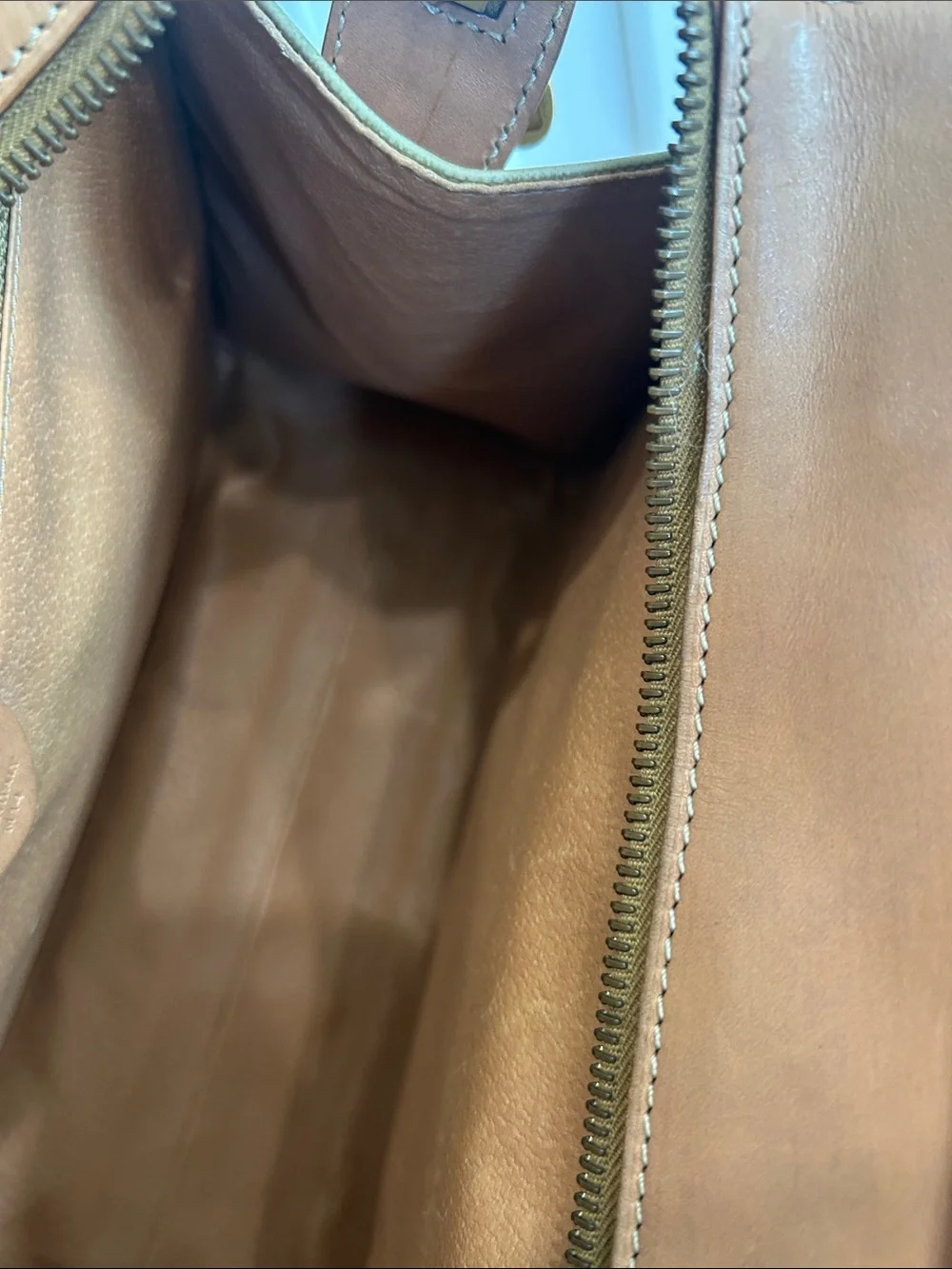 CELINE Beige Triomphe Canvas Satchel with Tan Leather Trim 10”X9”X4,5